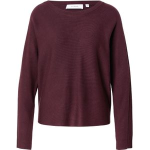 COMMA - Gebreide Trui - Wijnrood - Lange Mouw - Ronde Hals