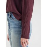 COMMA - Gebreide Trui - Wijnrood - Lange Mouw - Ronde Hals