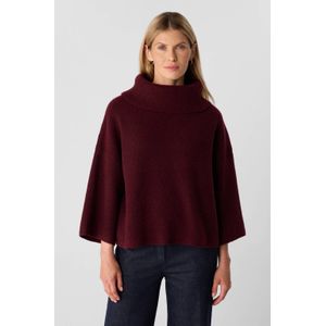 COMMA - Trui - Bordeaux - Knitwear - Wijde Pasvorm - Driekwart Mouw