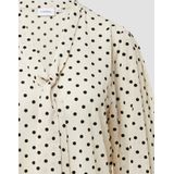 COMMA - Blouse - Crème/Zwart - Klassieke Blouse - Lange Mouw
