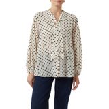 COMMA - Blouse - Crème/Zwart - Klassieke Blouse - Lange Mouw