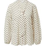 COMMA - Blouse - Crème/Zwart - Klassieke Blouse - Lange Mouw