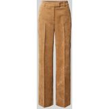 comma - Corduroy Wide Leg - Casual Broek - Beige - Regular Waist