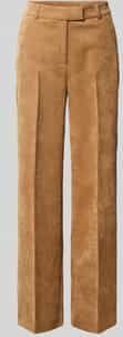 comma - Corduroy Wide Leg - Casual Broek - Beige - Regular Waist