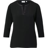 COMMA - Blouseshirt - Zwart - Driekwart Mouw - Effen