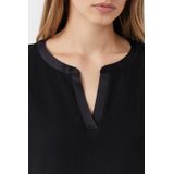 COMMA - Blouseshirt - Zwart - Driekwart Mouw - Effen