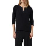 COMMA - Blouseshirt - Zwart - Driekwart Mouw - Effen