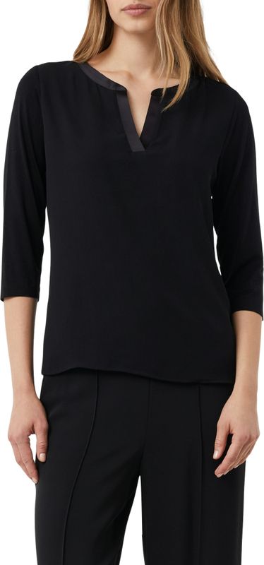 COMMA - Blouseshirt - Zwart - Driekwart Mouw - Effen