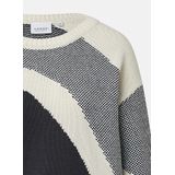 comma casual identity - Trui - Lichtbeige / Zwart - Gebreide Truien