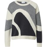 comma casual identity - Trui - Lichtbeige / Zwart - Gebreide Truien