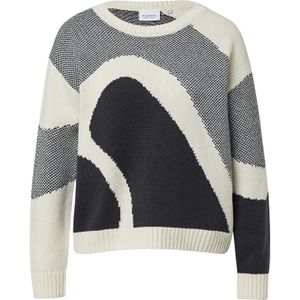 comma casual identity - Trui - Lichtbeige / Zwart - Gebreide Truien