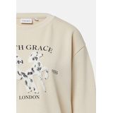 Comma - Sweatshirt - Ecru - Met Print en Applicaties