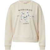 Comma - Sweatshirt - Ecru - Met Print en Applicaties