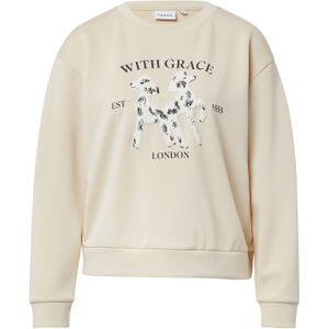 Comma - Sweatshirt - Ecru - Met Print en Applicaties