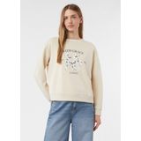 Comma - Sweatshirt - Ecru - Met Print en Applicaties