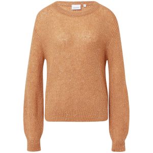 Comma - Gebreide Trui - Milk Coffee - Met Glitterdetails