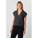 COMMA - Gebreide Bodywarmer - Antraciet