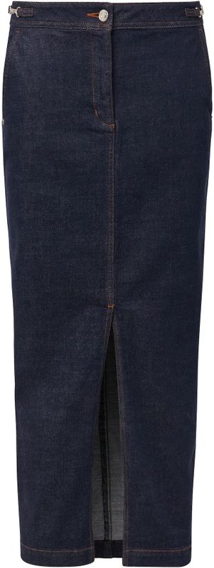 comma - Spijkerrok - Dark Blue Denim - Midi Lengte