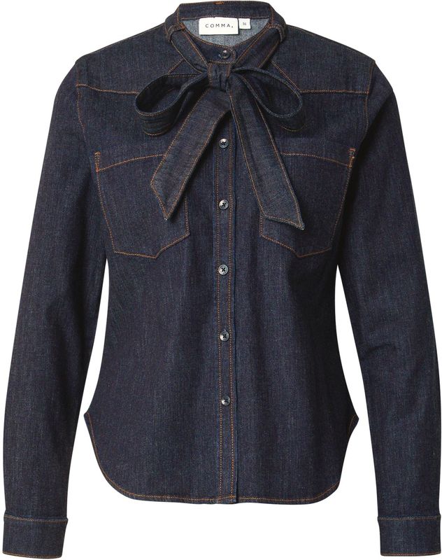 COMMA - Blouse - Navy - Klassieke Blouse - Lange Mouw