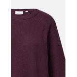 COMMA - Gebreide Trui - Bordeaux - Ronde Hals - Halve Mouw