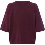 COMMA - Gebreide Trui - Bordeaux - Ronde Hals - Halve Mouw