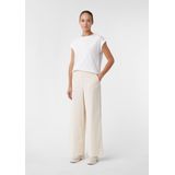 Comma Casual Identity - Corduroy Broek - Ecru - Loose Fit - Regular Waist