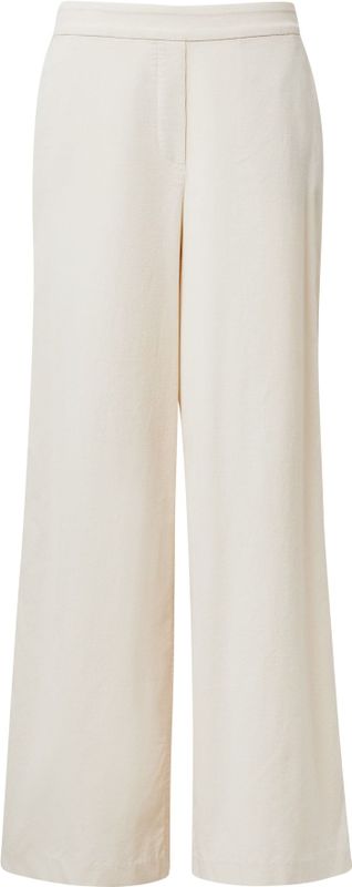 Comma Casual Identity - Corduroy Broek - Ecru - Loose Fit - Regular Waist
