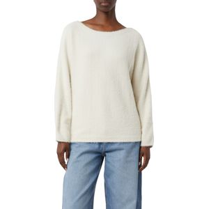 COMMA - Gebreide Trui - Crème - Losse Pasvorm - Lange Mouw