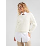 COMMA - Gebreide Trui - Crème - Losse Pasvorm - Lange Mouw