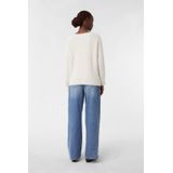 COMMA - Gebreide Trui - Crème - Losse Pasvorm - Lange Mouw
