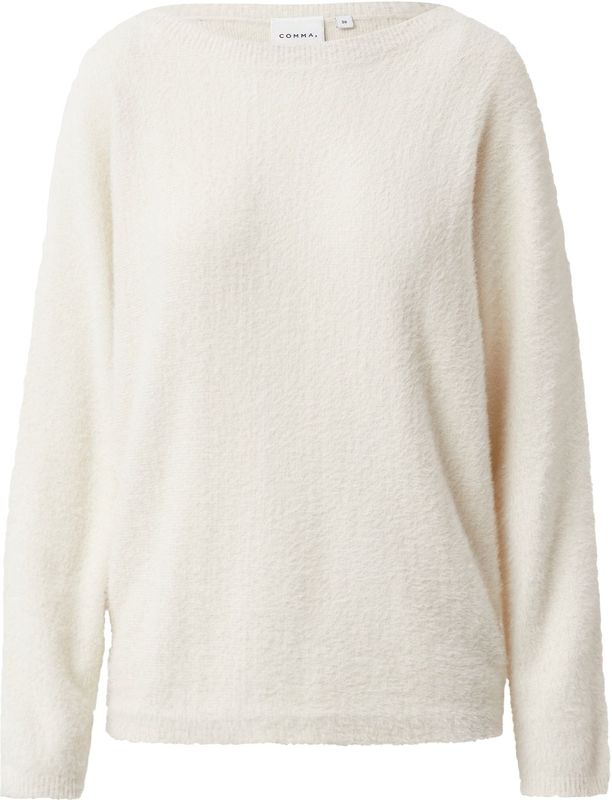 COMMA - Gebreide Trui - Crème - Losse Pasvorm - Lange Mouw