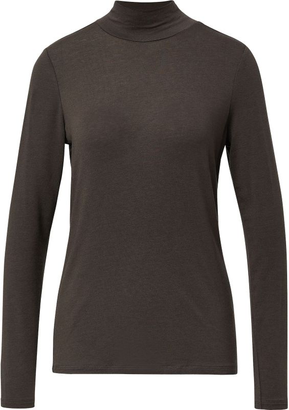 Comma - Shirt - Dark Chocolate - Lange Mouwen