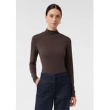 Comma - Shirt - Dark Chocolate - Lange Mouwen - Regular Fit