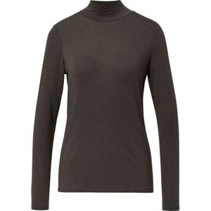 Comma - Shirt - Dark Chocolate - Lange Mouwen - Regular Fit