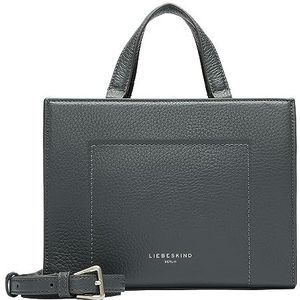 LIEBESKIND BERLIN Leren Handtas Schoudertas Geri 2 Heavy Pebble Satchel Rooftop Grijs