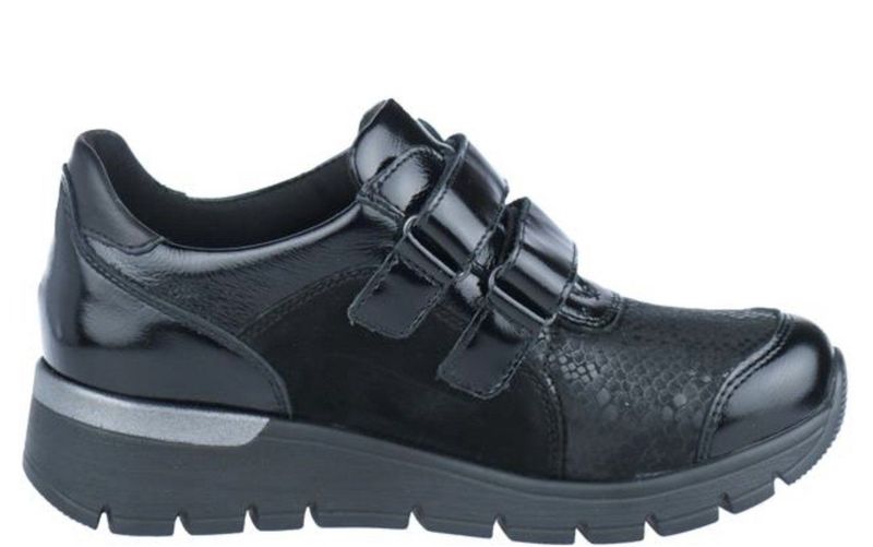 Waldlaufer - Orthotritt - Klittenbandschoen - Zwart - Nubuck en Lak - Wijdte K