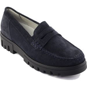 Waldlaufer - H-Serena - Moccasin Instapper - Blauw - Calfssuede