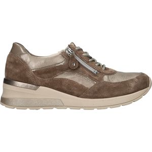 Waldläufer, Beige Leren Sneaker met Rits Veelkleurig, Dames, Maat:36 EU