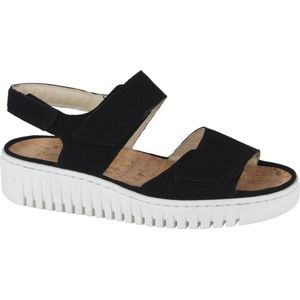 Waldläufer - 955001-191-001 - Sandalen - Zwart - Suède - Binnenvoering Leer - Zool Rubber