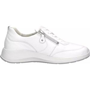 Waldläufer Kalea - Dames Sneaker - Wit - Premium Bovenleer - Rits Aan Zijkant