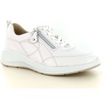 Waldläufer Kalea - Dames Sneaker - Wit - Premium Bovenleer - Rits Aan Zijkant