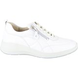Waldläufer Kalea - Dames Sneaker - Wit - Premium Bovenleer - Rits Aan Zijkant