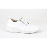 Waldläufer Kalea - Dames Sneaker - Wit - Premium Bovenleer - Rits Aan Zijkant