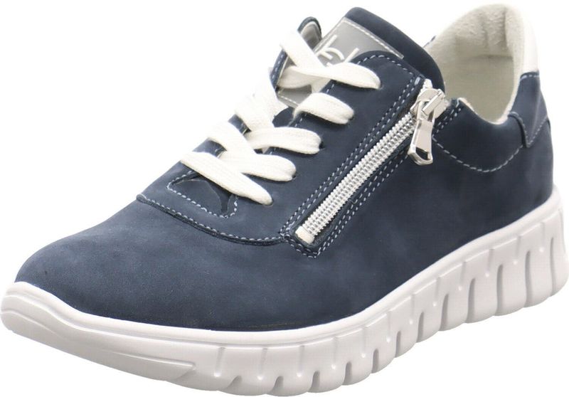 Waldläufer - Birdy - Sportieve Dames Veterschoen - Donkerblauw - Nubuck Leer