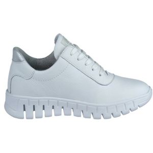 Waldläufer - Birdy - Dames Sneakers - Wit - Leer - Vetersluiting en Ritssluiting