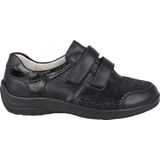 Waldläufer - OrthoTritt - Klittenbandschoen - Leer/Stretch - Zwart