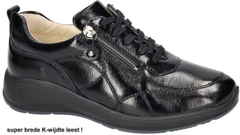 Waldlaufer - KALEA - Sneakers - Zwart - Lakleer - Extra Brede K-Wijdte