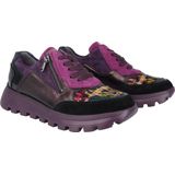 Waldläufer - H-Ajala - Dames Sneaker - Paars - Lakleer en Suède