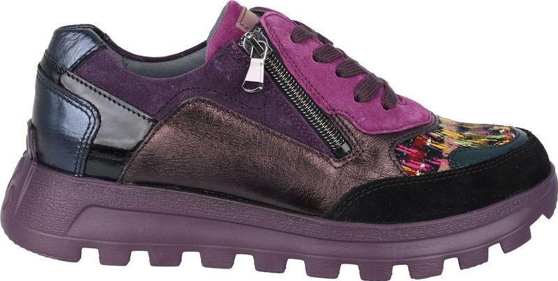 Waldläufer - H-Ajala - Dames Sneaker - Paars - Lakleer en Suède