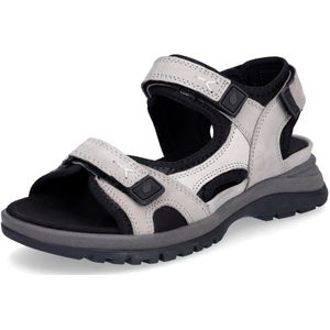 Outdoorschoen - Lichtgrijs/Zwart - Sleehak - Klittenbandsluiting